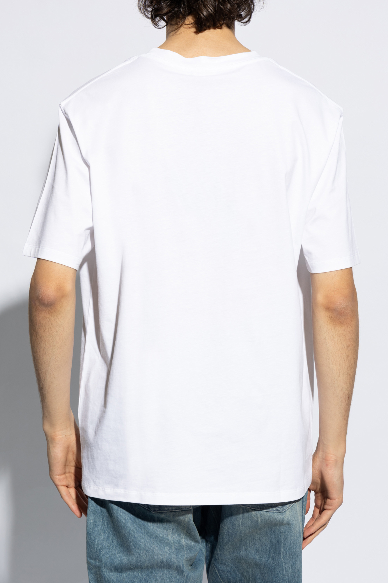 Balmain White Cotton T-shirt With Maxi Logo Print In White