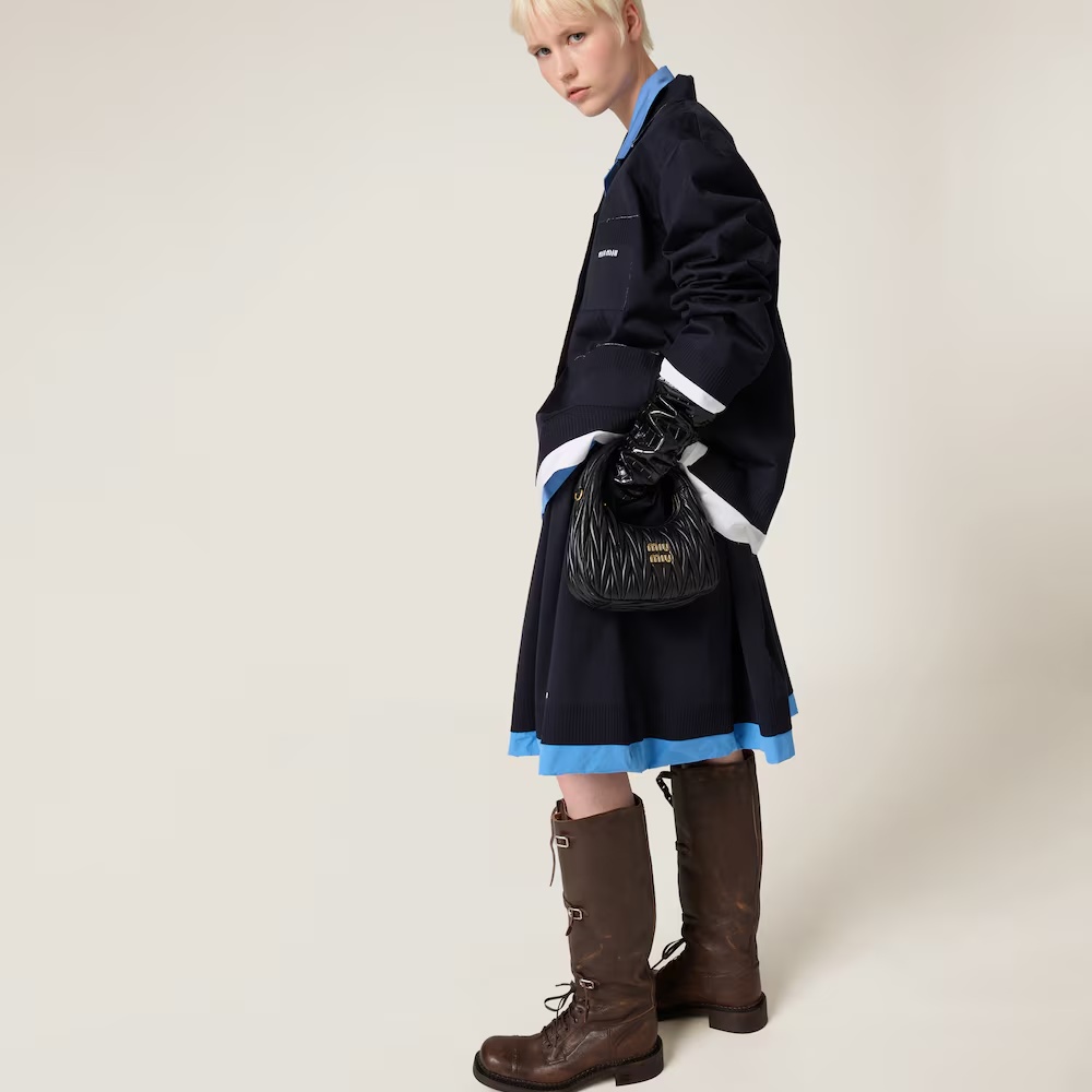 Miu Miu Lace-up Leather Boots In Multi