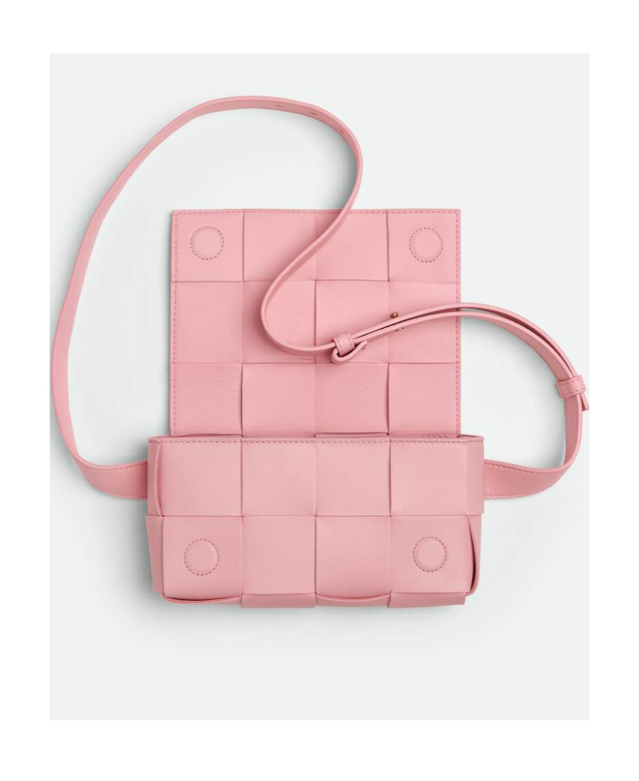Bottega Veneta Mini Cassette Fanny Pack In Pink