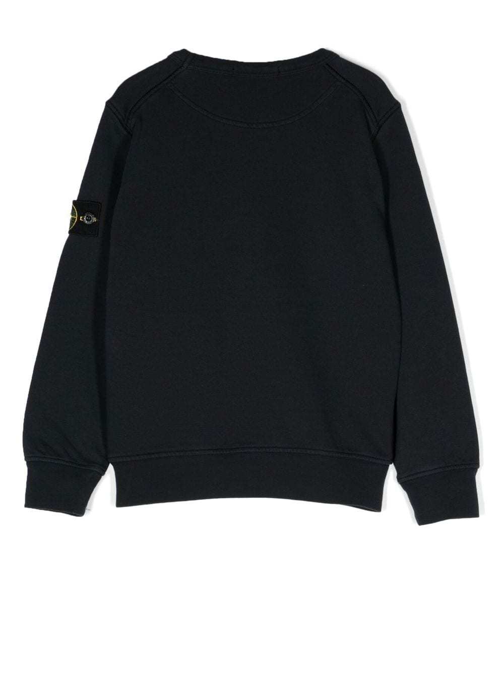 Stone Island Logo-patch Crew-neck Sweatshirt In Blue