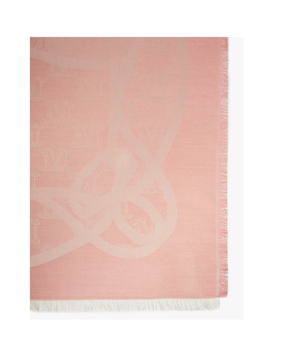 Max Mara Jacquard Silk Scarf In Pink