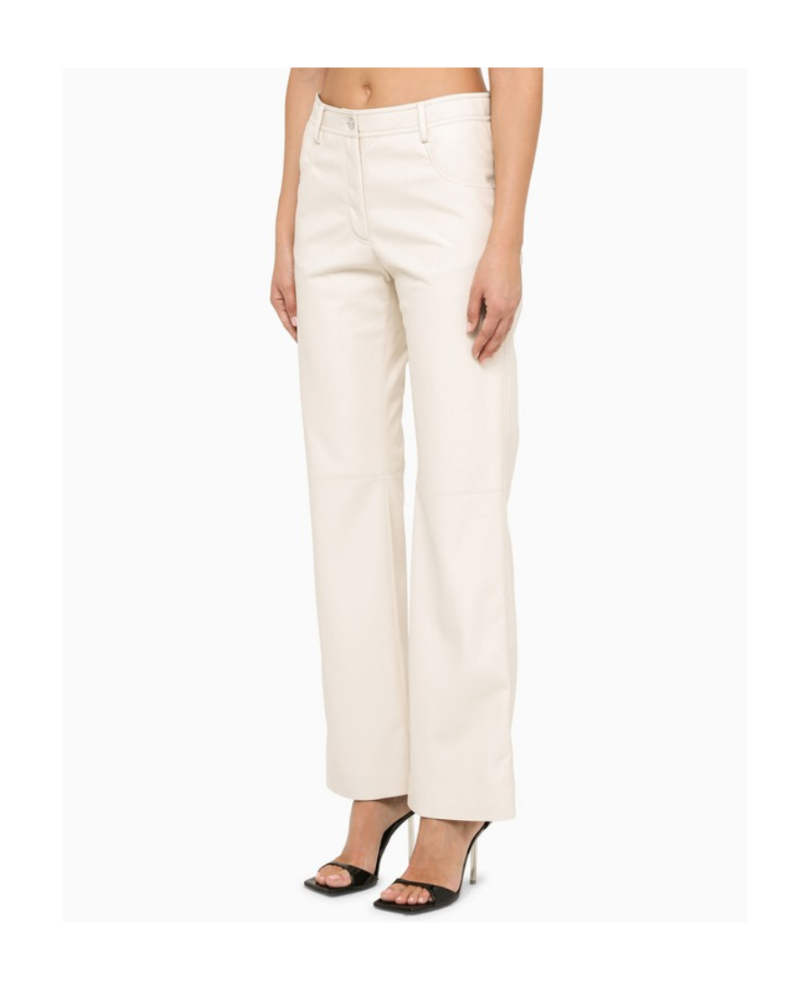 Msgm High Waist Women's Pants In White