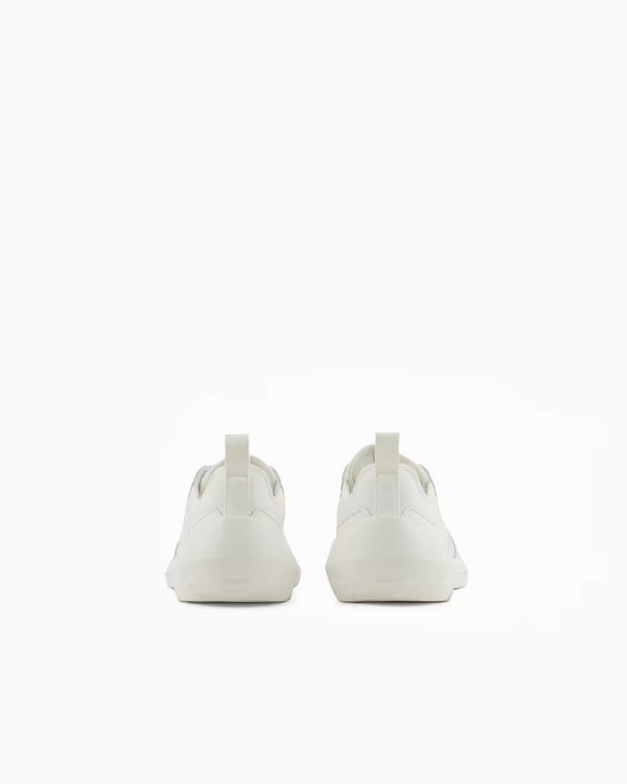 Emporio Armani Round-toe Sneakers In White