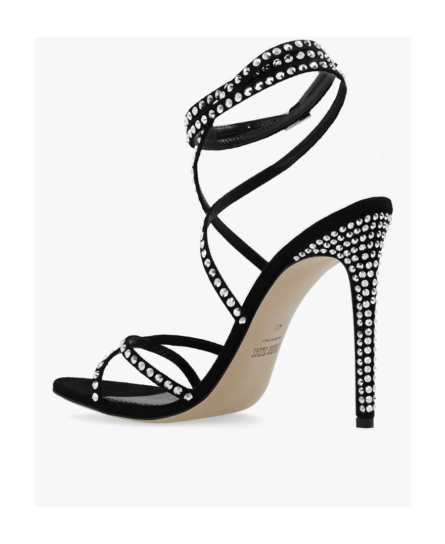 Shop Paris Texas Holly Zoe Embellished Ankle Strapped Sandals In Black