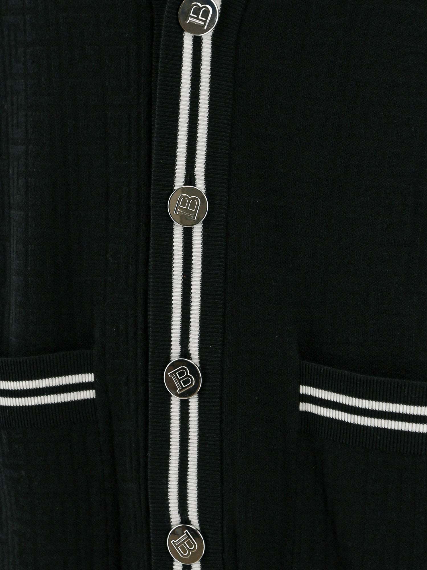 BALMAIN CONTRASTING-TRIM V-NECK CARDIGAN