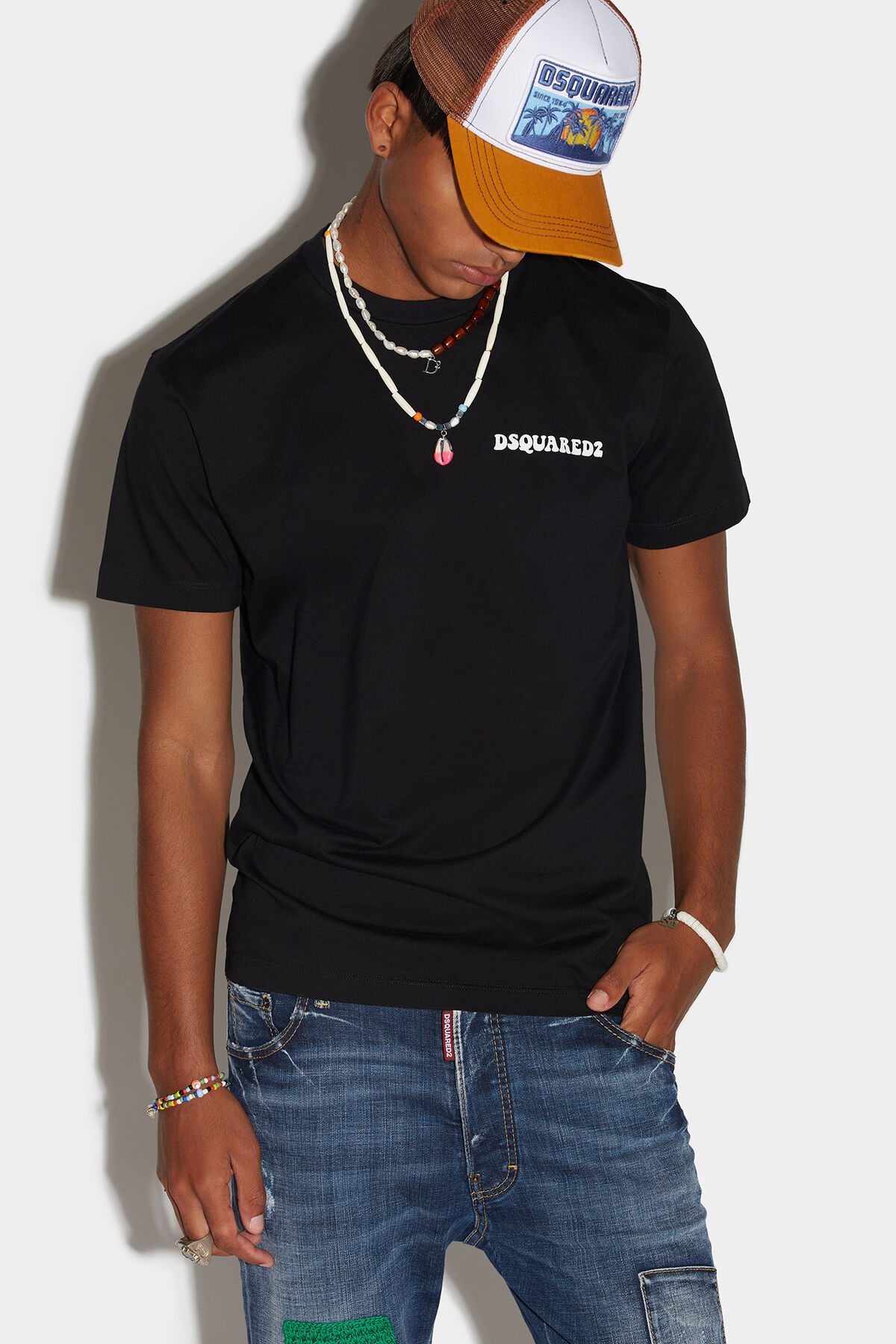 Dsquared2 Ducati Cigarette Fit Cotton T-shirt In Black