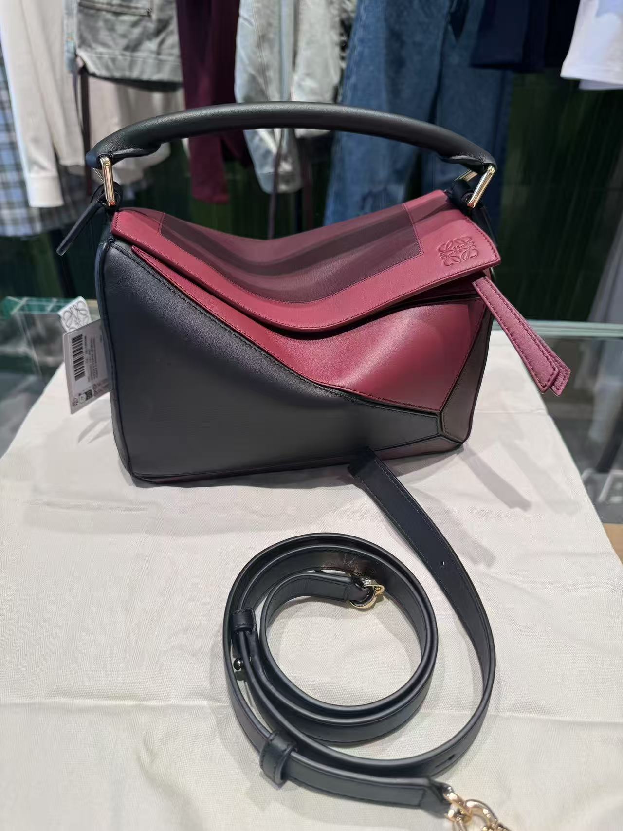 Loewe Puzzle S Square Shoulder Bag In Black