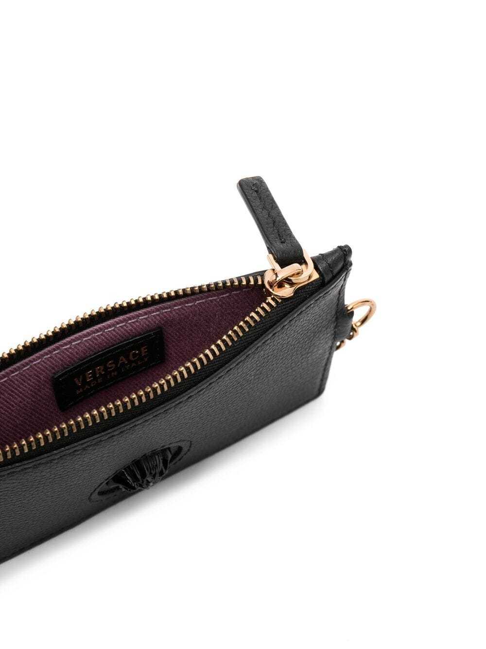 Shop Versace Medusa Head Leather Wallet In Black