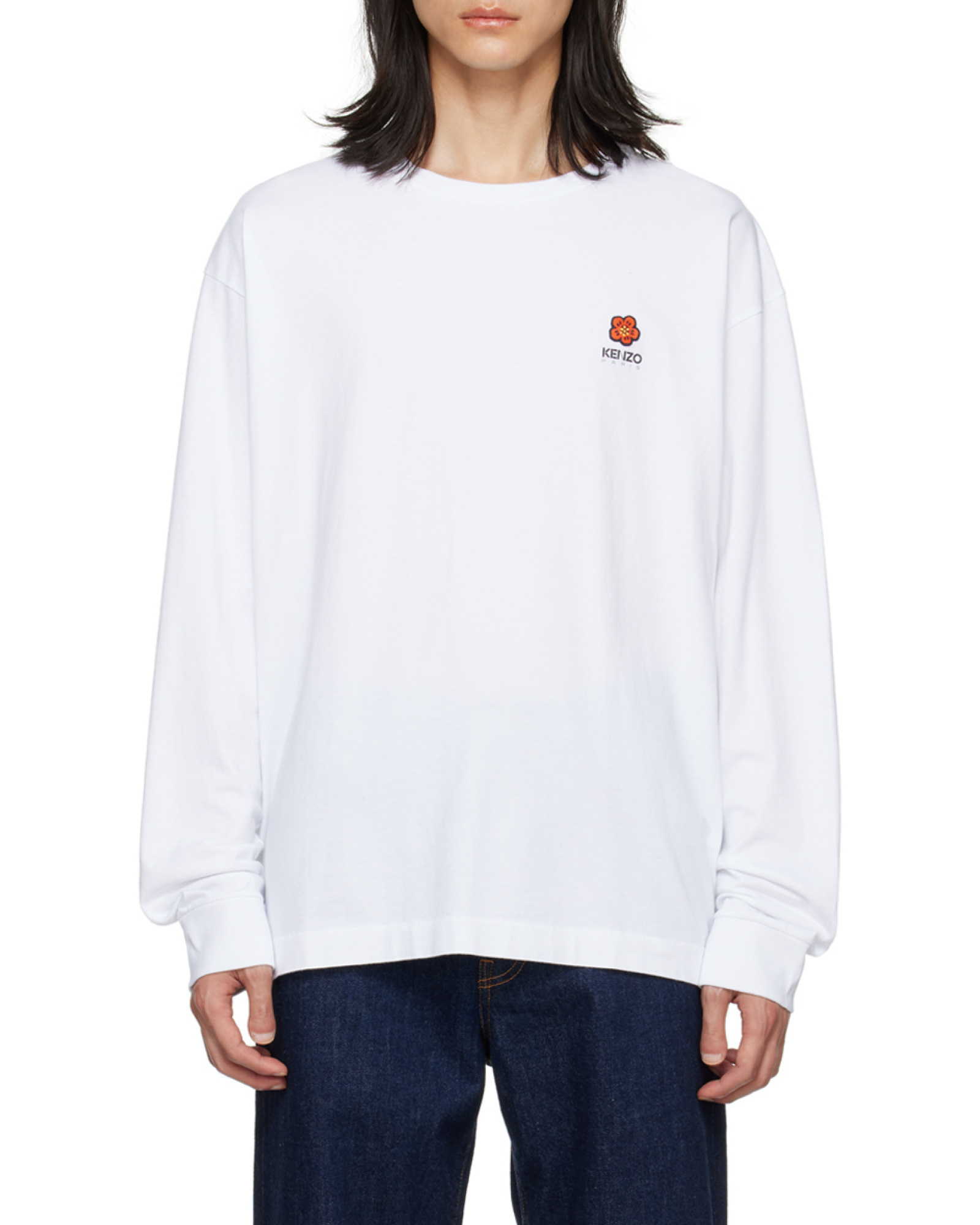 Kenzo Boke Flower Cotton Sweatshirt In White