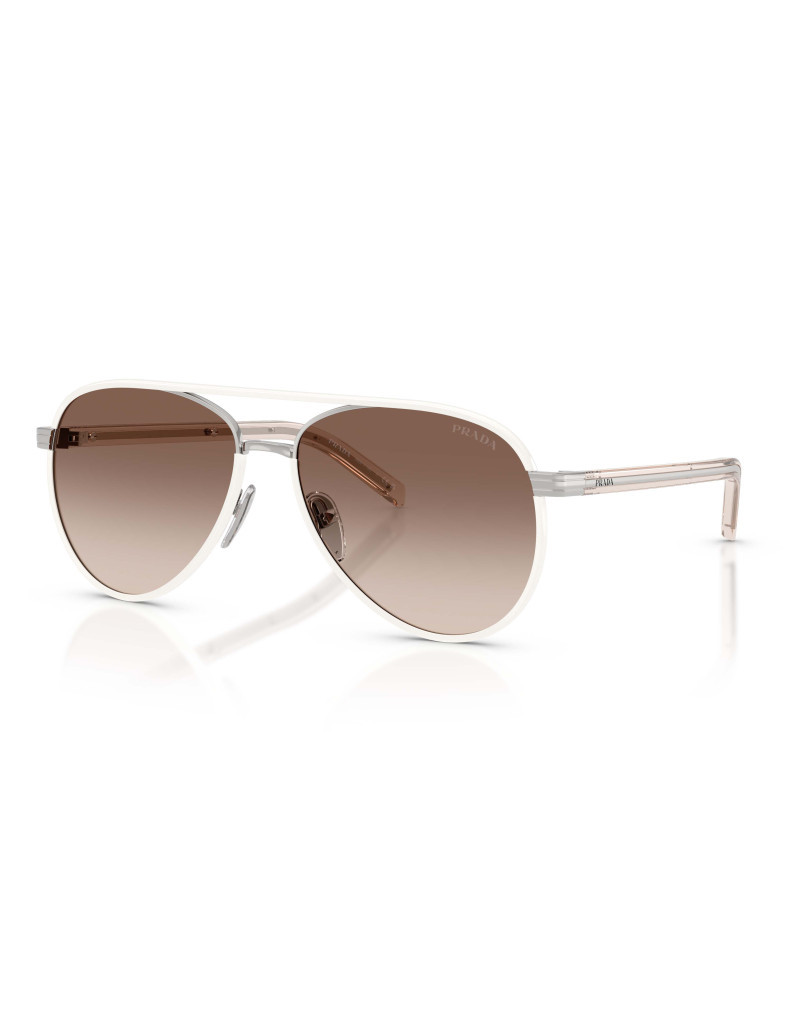 Prada Pr B57s Aviator Steel Sunglasses In Brown