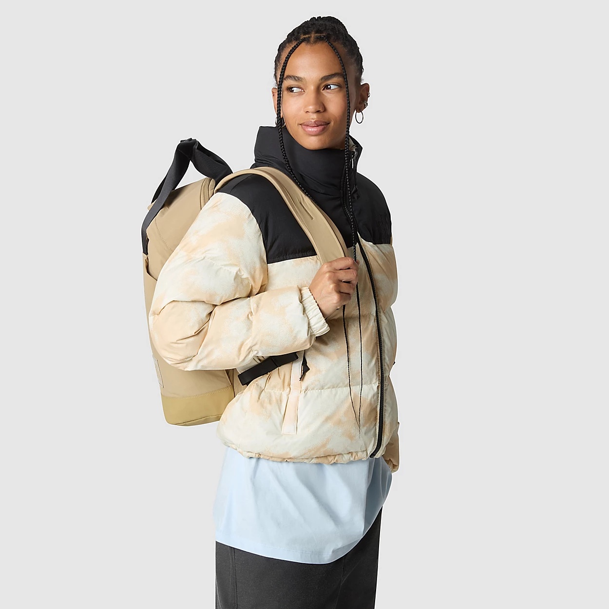 Shop The North Face 92 Crinkle Nuptse Down Jacket In Nude