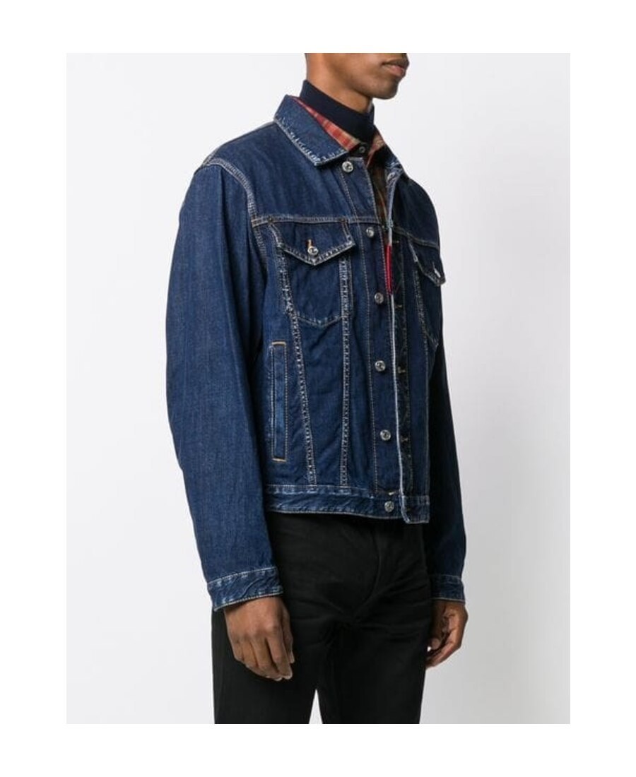 Shop Dsquared2 Lapel Denim Jacket In Blue
