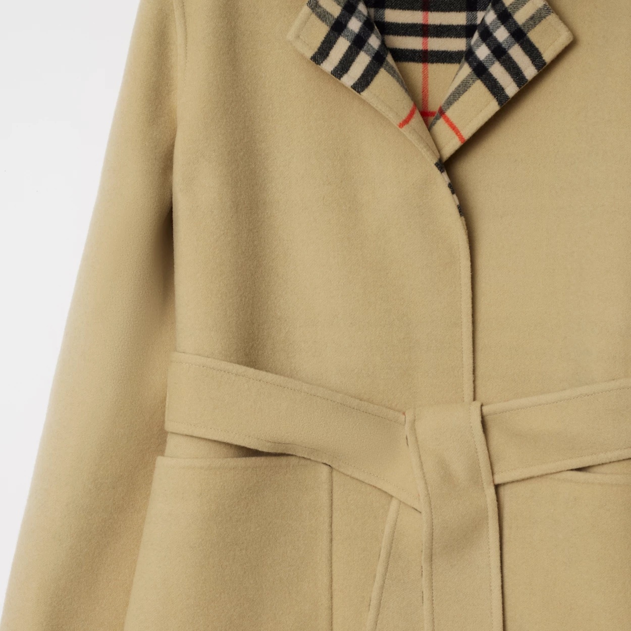 Burberry Mid-length Reversible Wool Car Coat In Nude