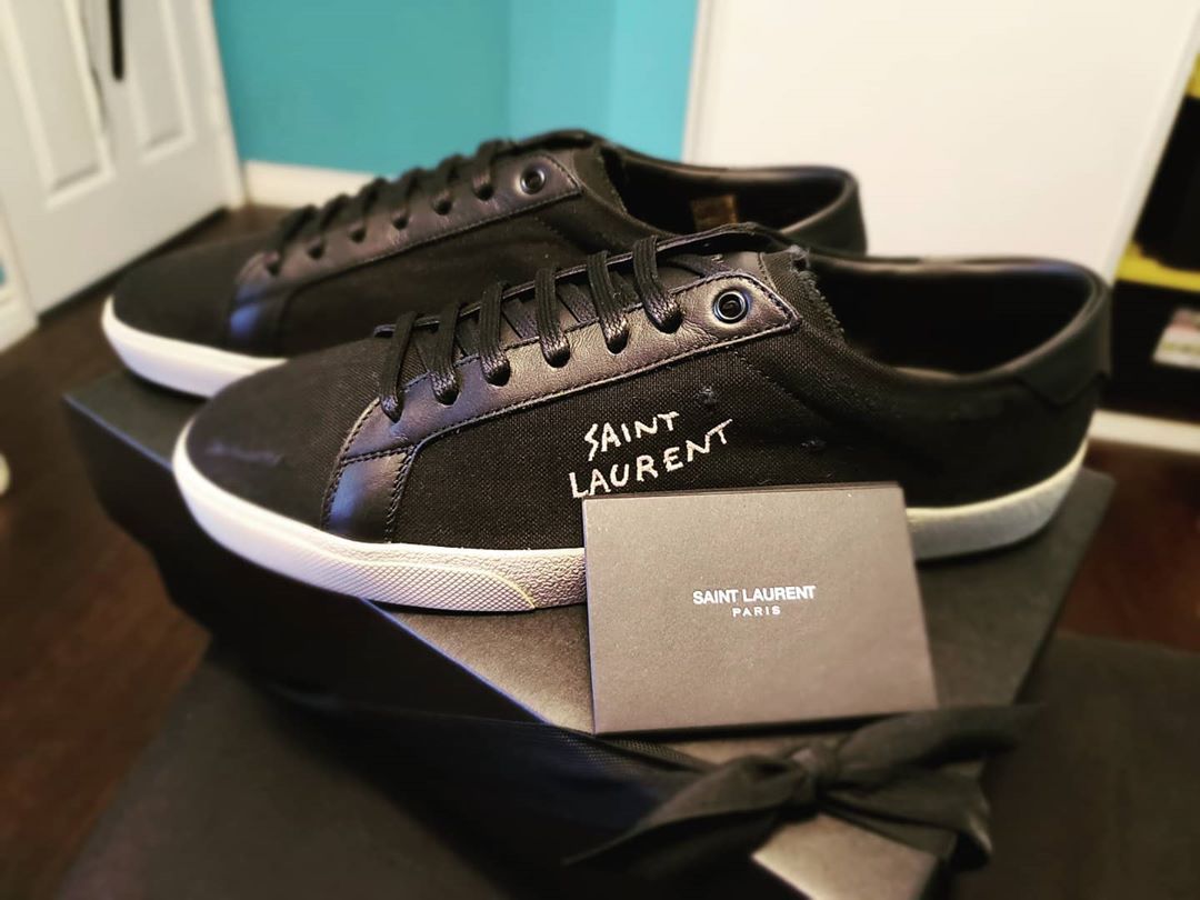 Saint Laurent Logo-print Low-top Sneakers In Black