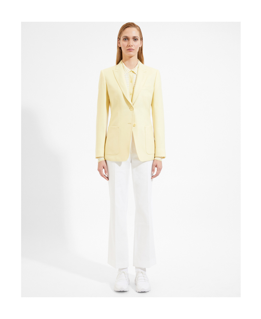 Max Mara Single-breasted Lapel Suit Jacket In Yellow