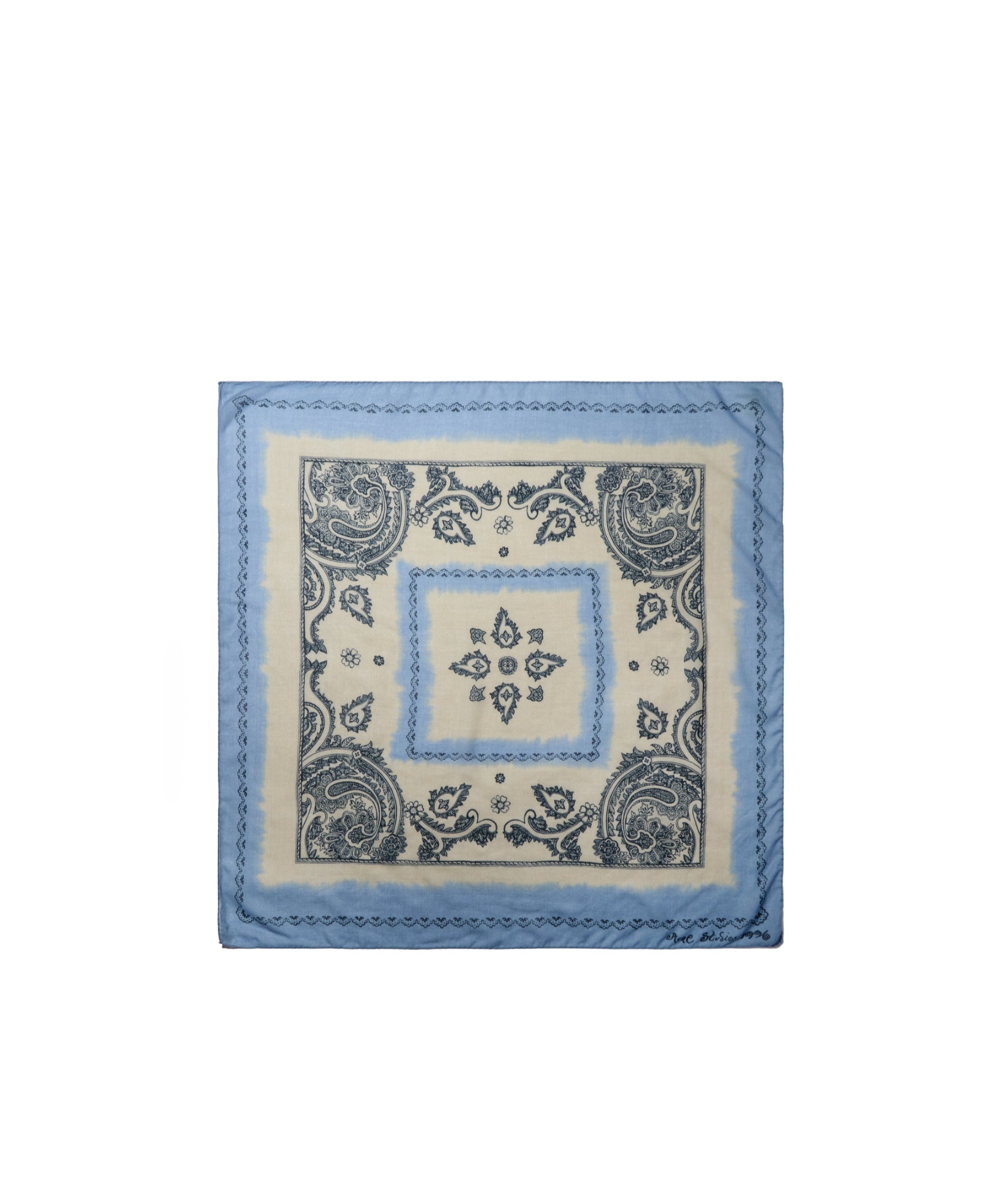 Acne Studios Print Light Wool Scarf In Blue