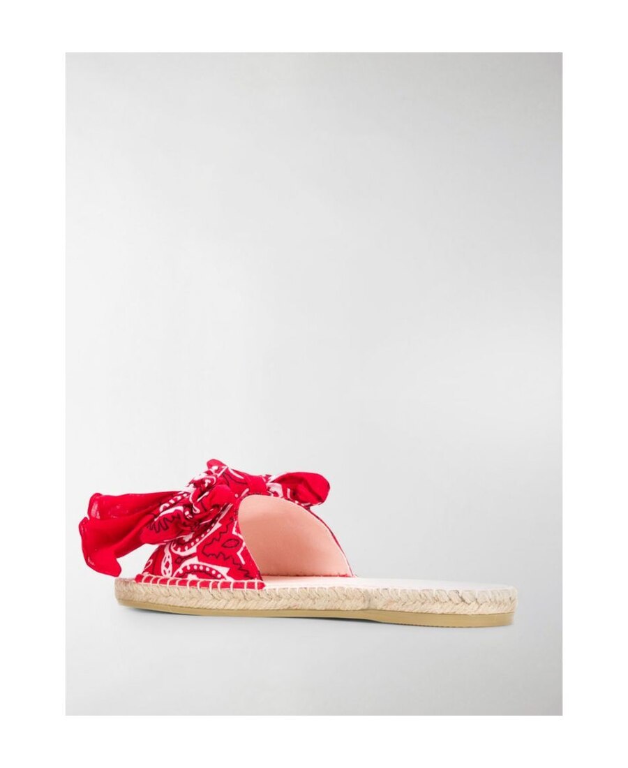 Manebi Logo Flat Slippers In Red