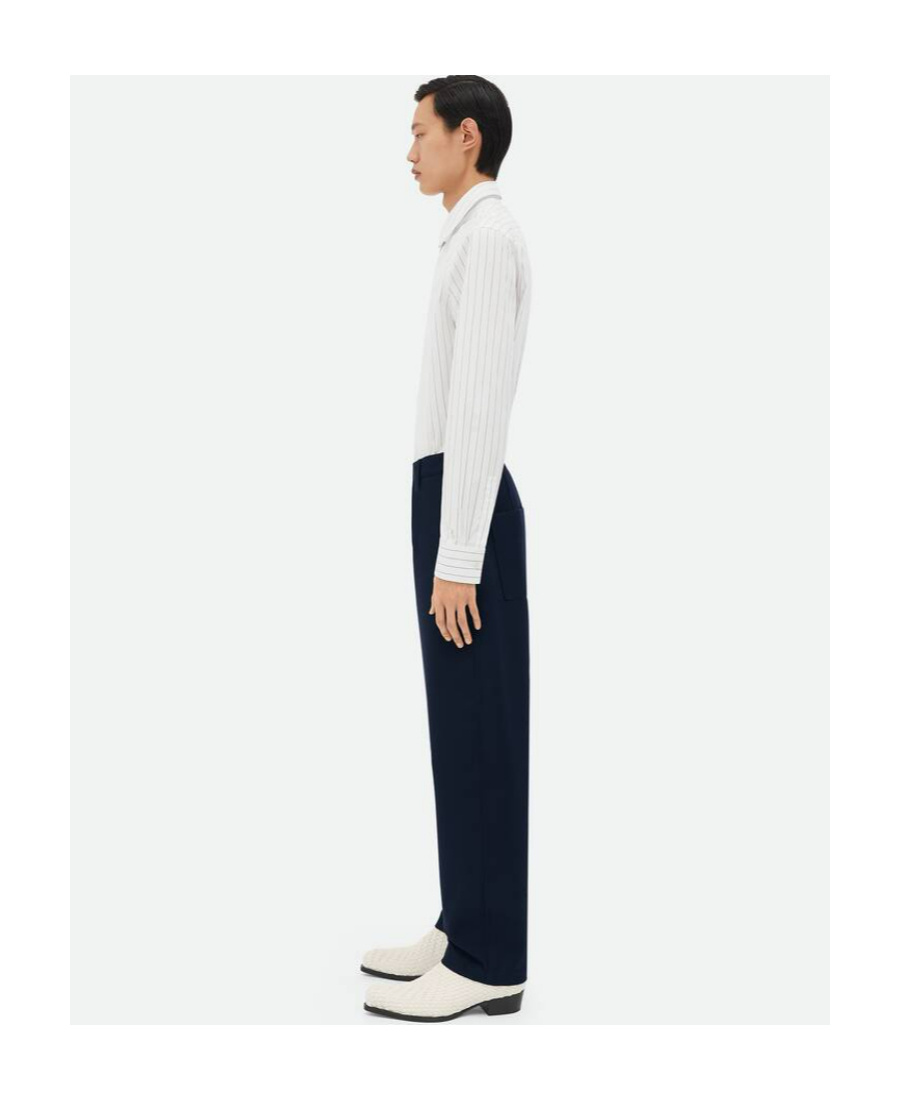 Bottega Veneta Wool Tapered Casual Pants In Black