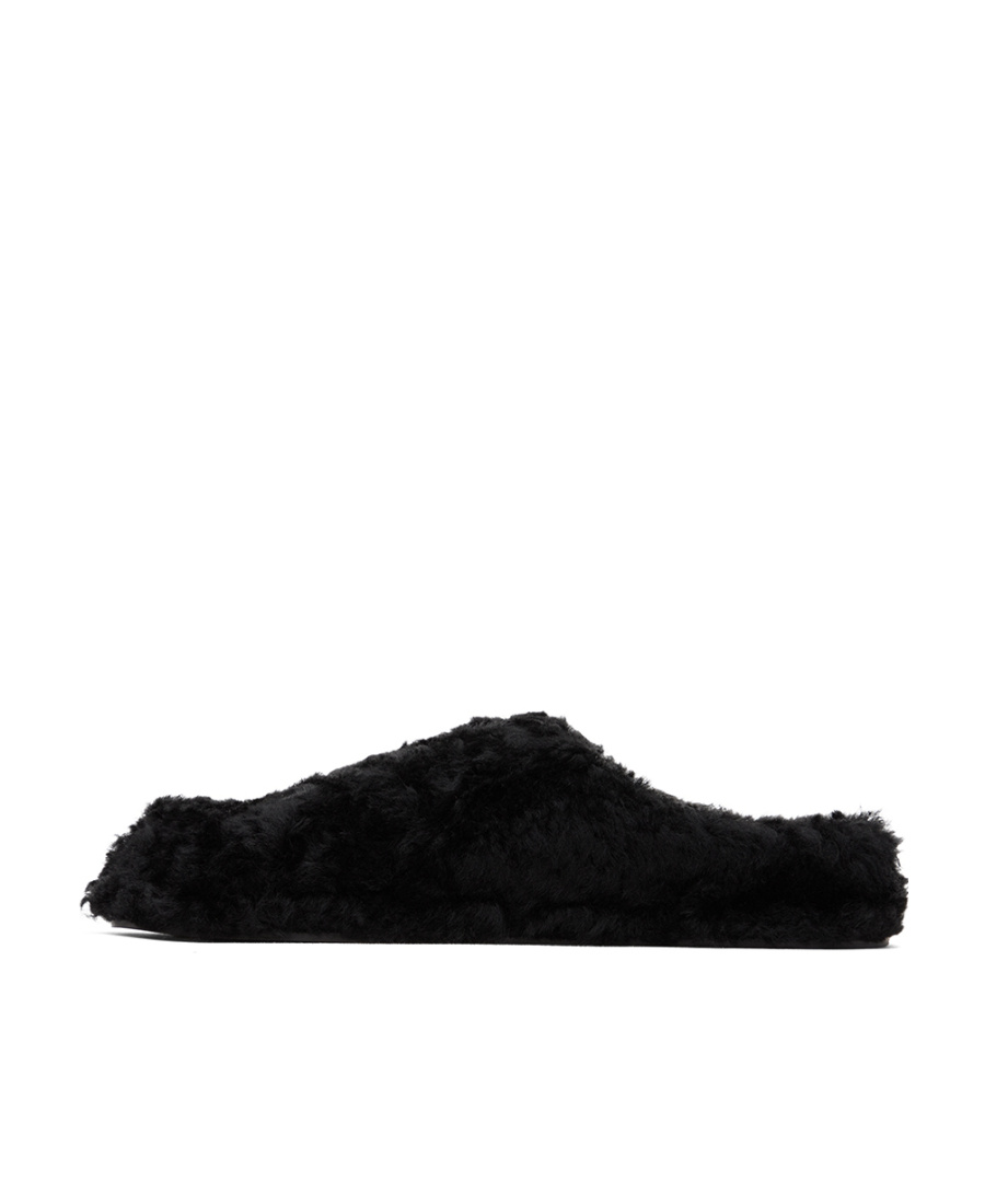 JIL SANDER CROSSOVER-STRAP SHEARLING SLIDES