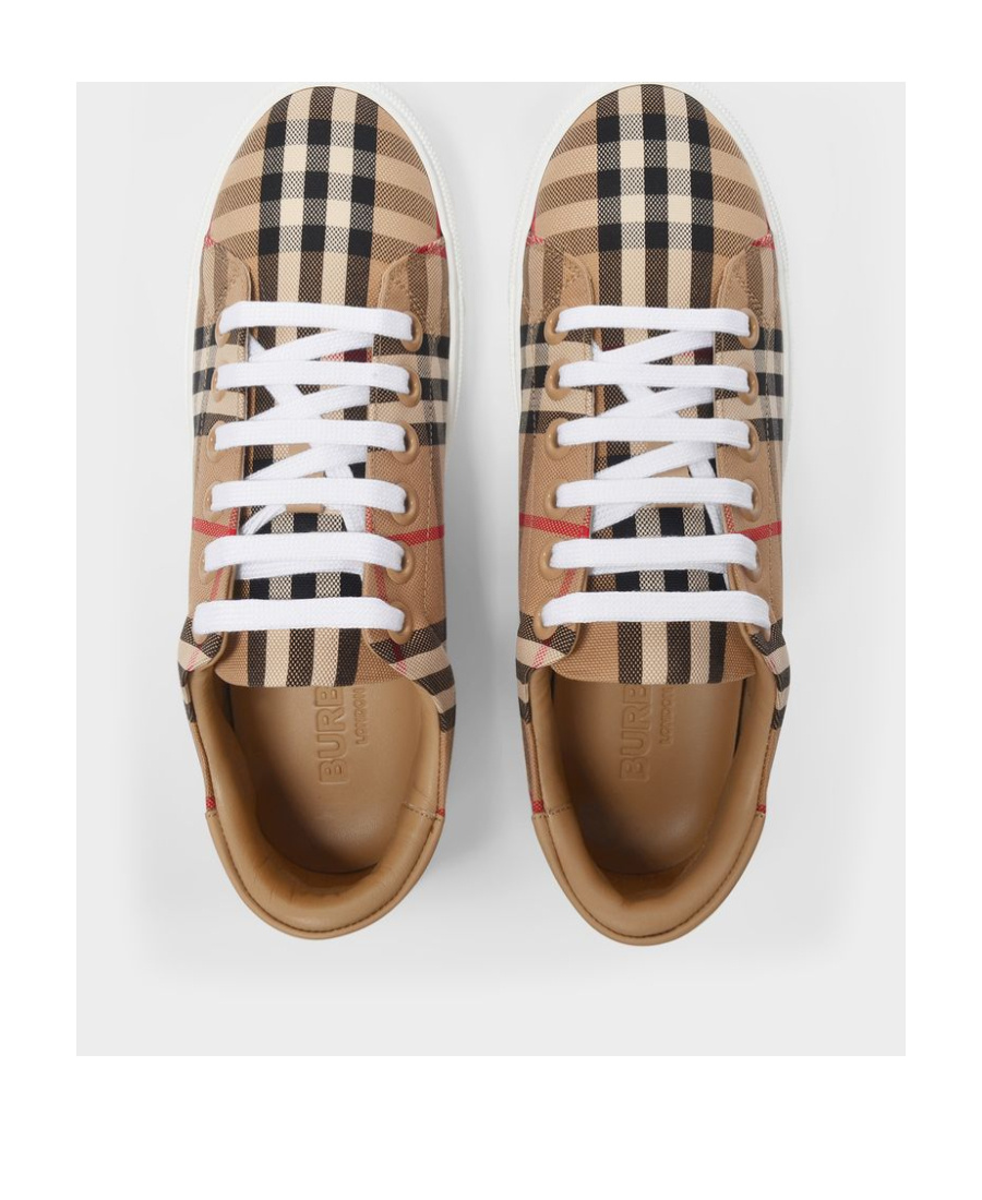 Burberry Vintage Check Lace-up Sneakers In White