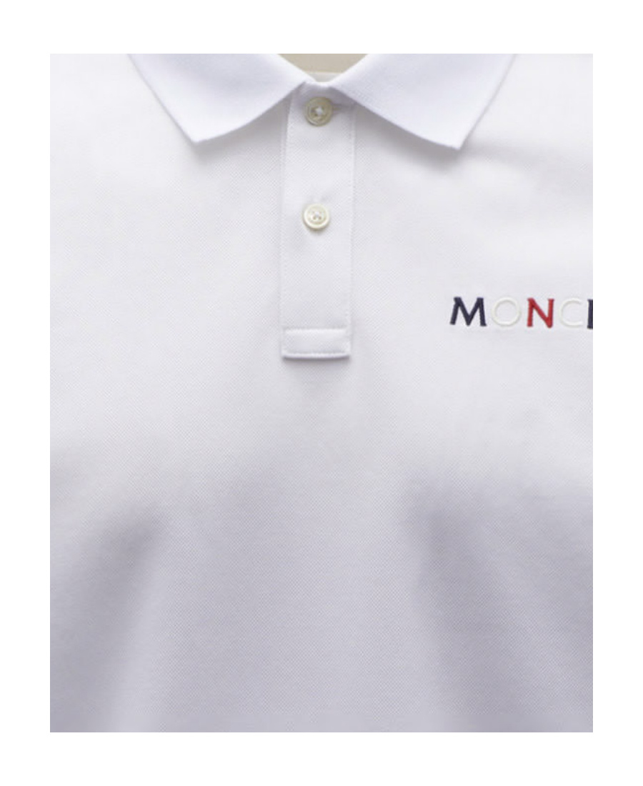 Moncler Logo-embroidered Polo Shirt In White