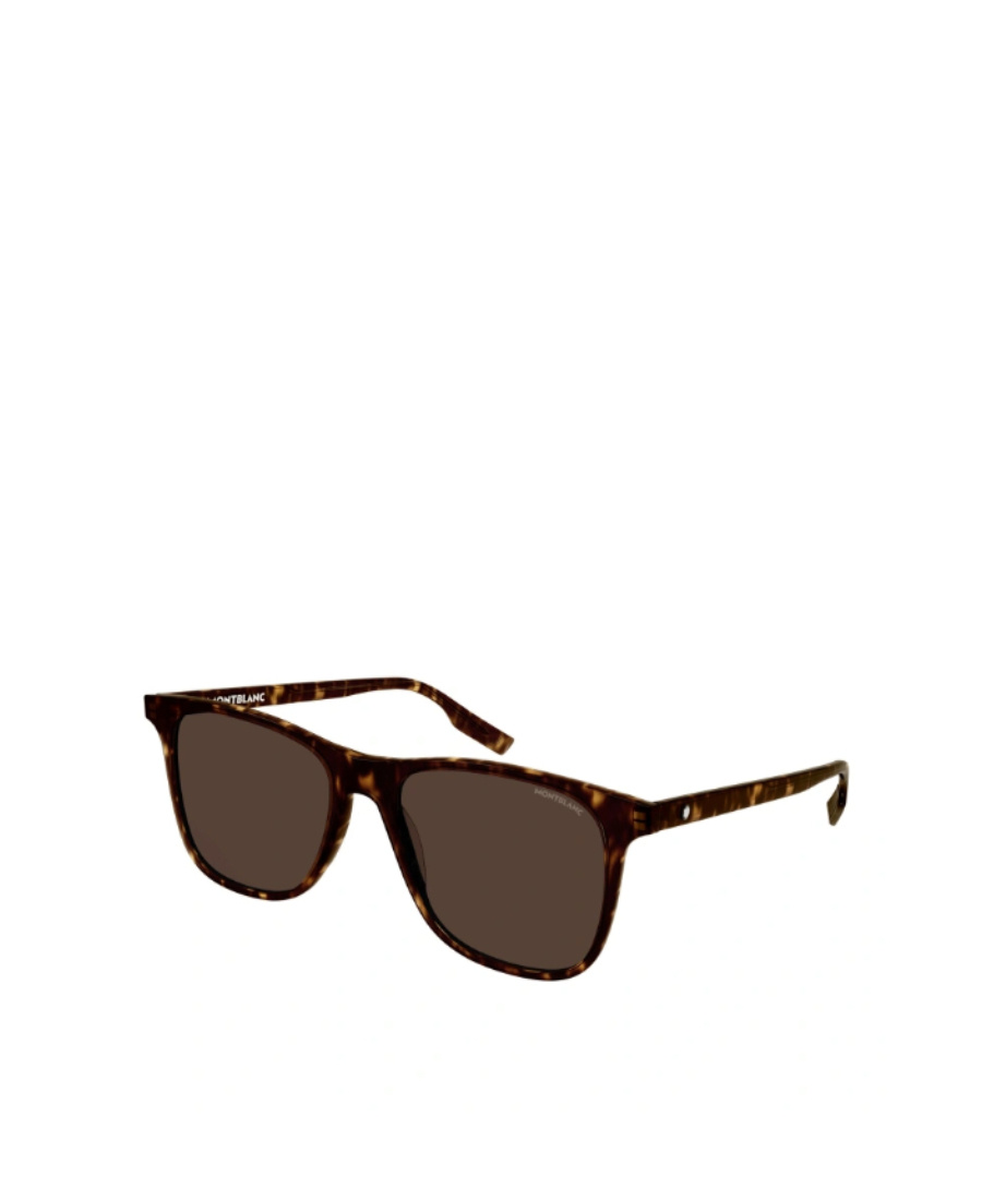 Montblanc Tortoiseshell-effect Square Sunglasses In Brown