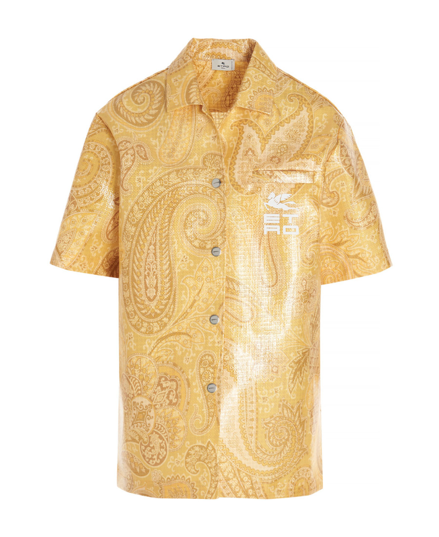 Etro Coated Paisley-print Ripstop Shirt In Nude