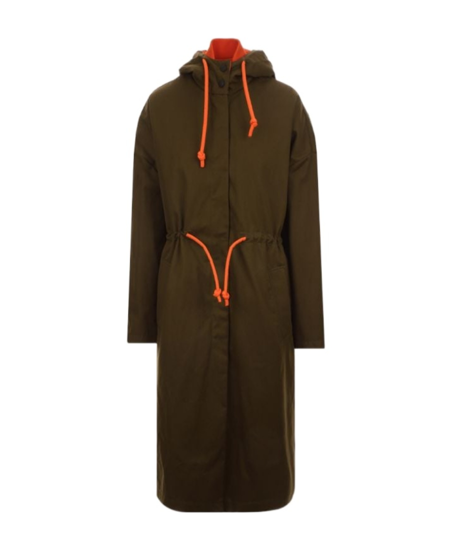 Msgm Two-in-one Hooded Coat In Brown