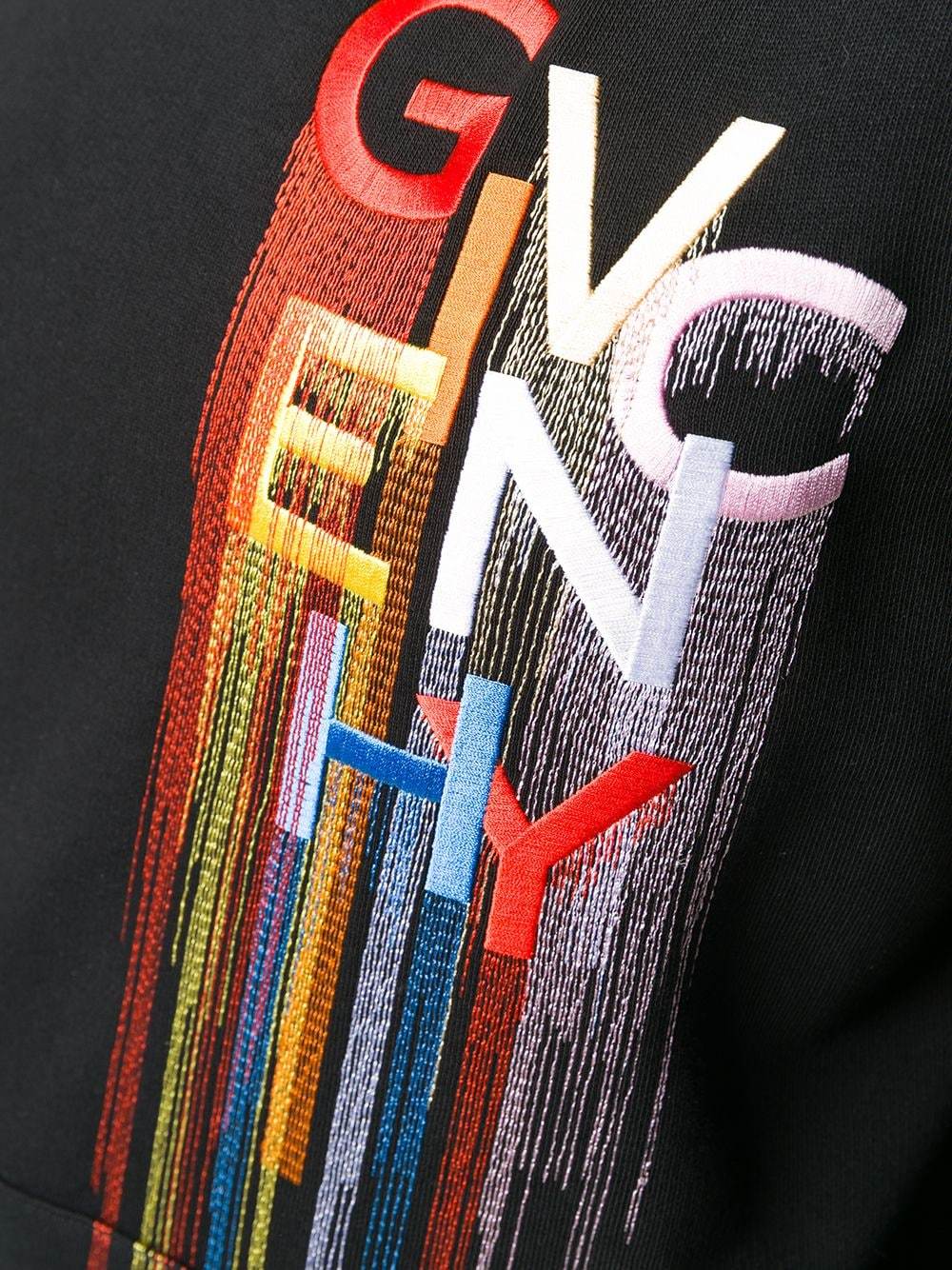 Givenchy Embroidered Logo Hooded Sweatshirt In Black