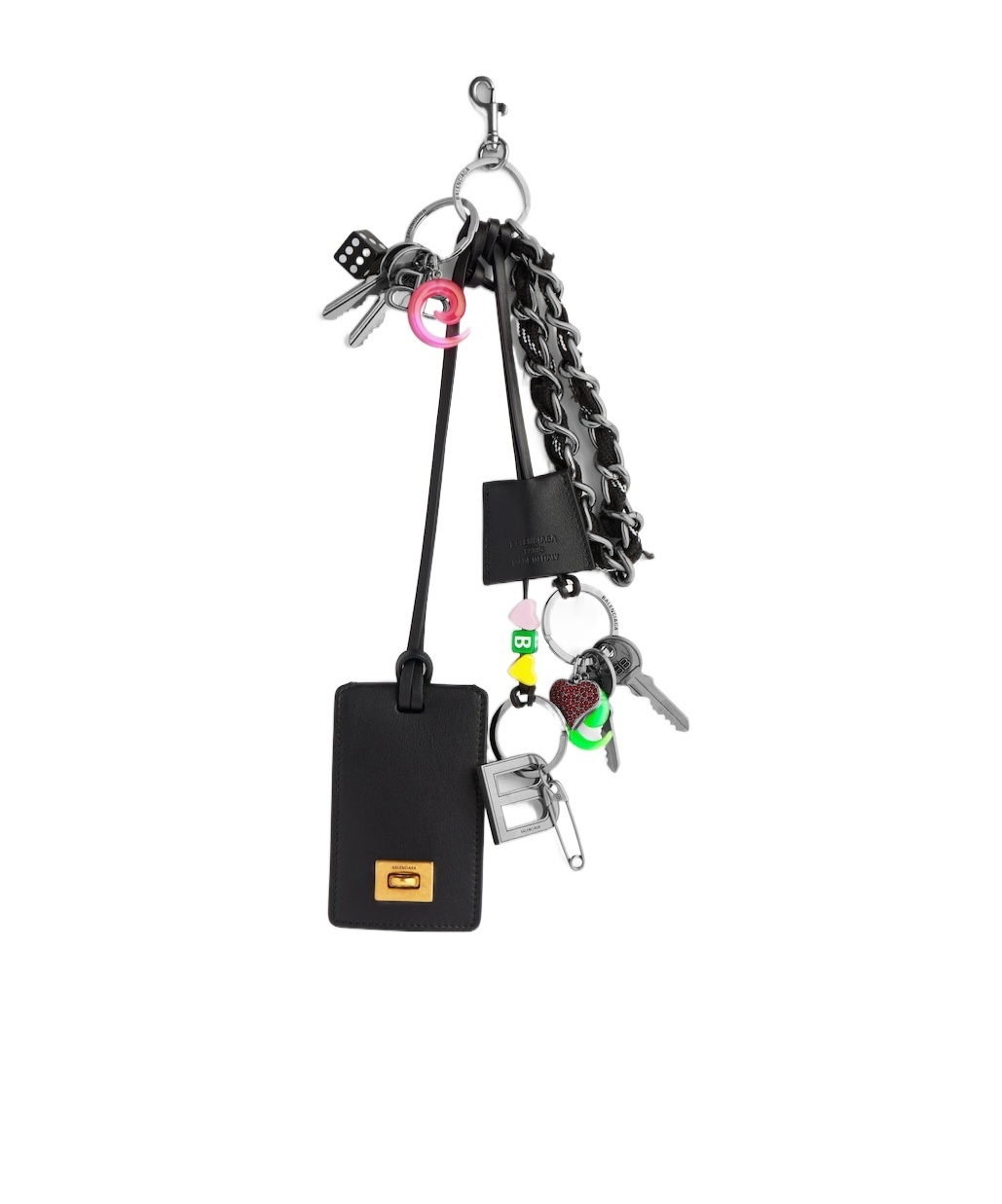 Balenciaga Rodeo Full Charm Tag Keyring In Black