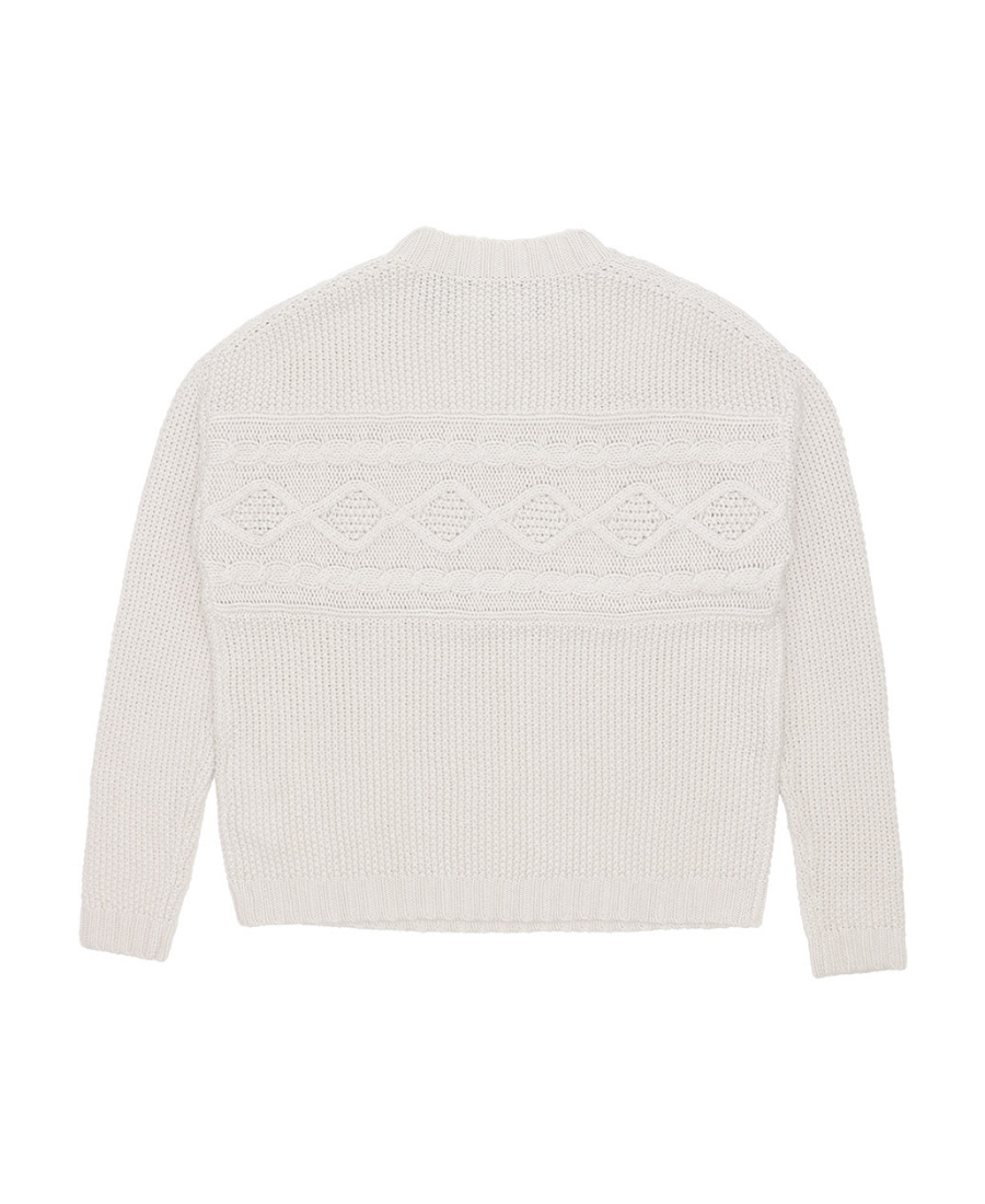 Weekend Max Mara Round-neck Long-sleeved Knitted Sweater In White