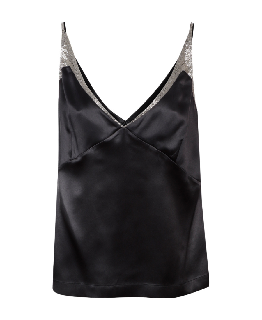 Dries Van Noten Lace-detail Sleeveless Top In Black