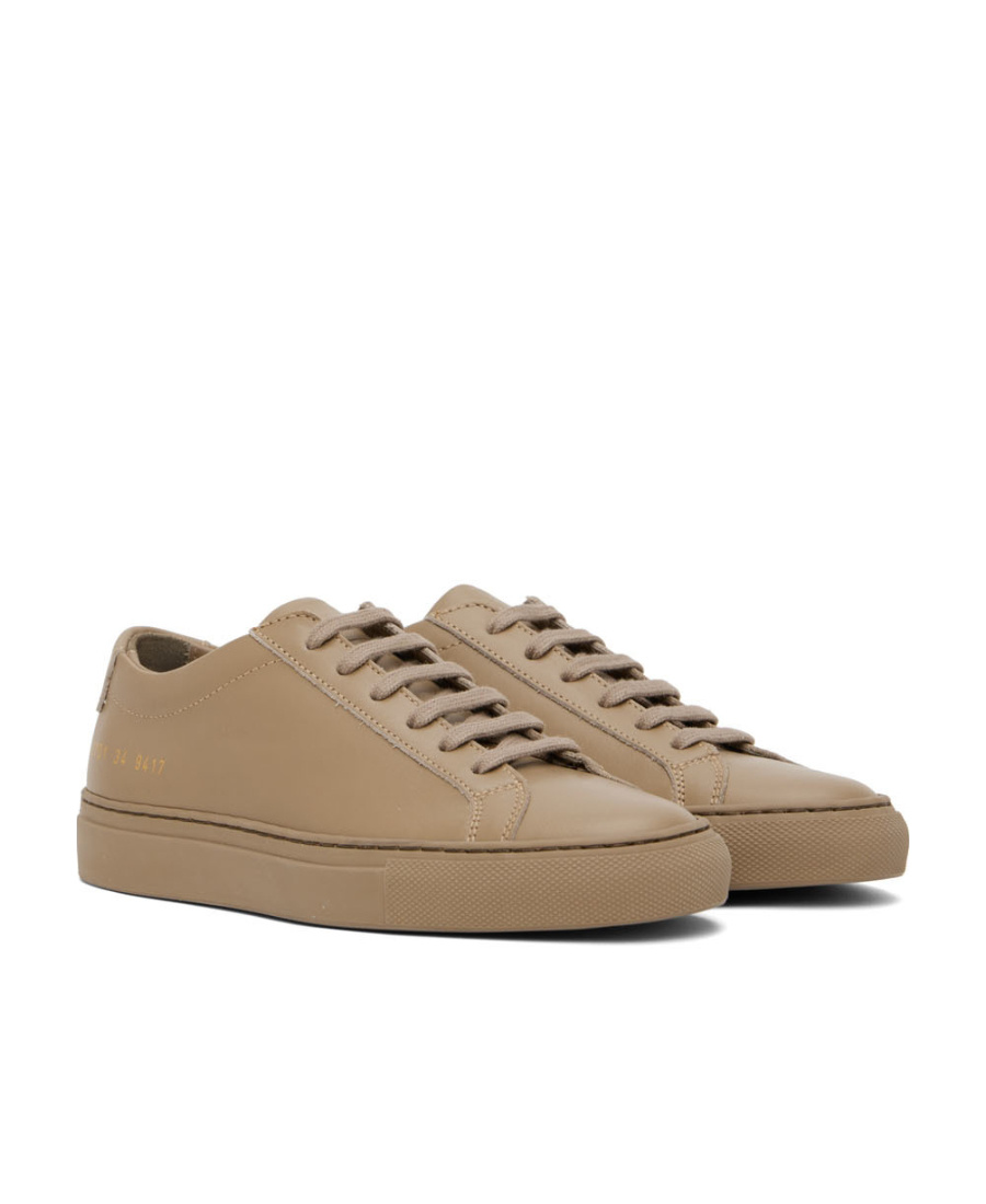 Common Projects Beige Achilles Low Sneakers In Brown