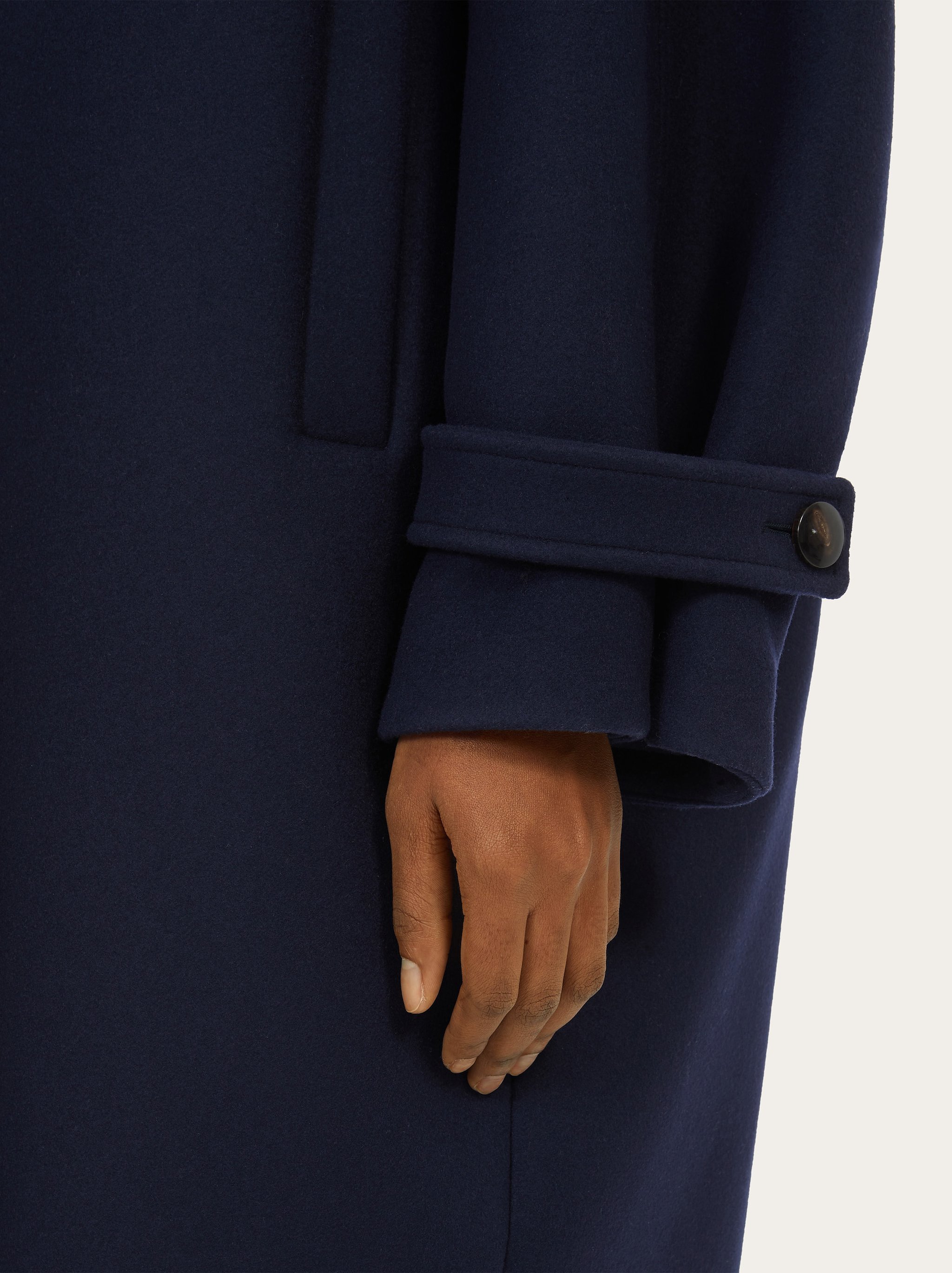 Shop Ferragamo Salvatore Single Breasted Long Sleeeved Coat In Black
