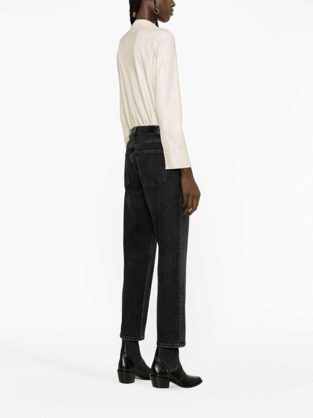 Agolde Ren High-rise Cropped Straight Jeans In Black