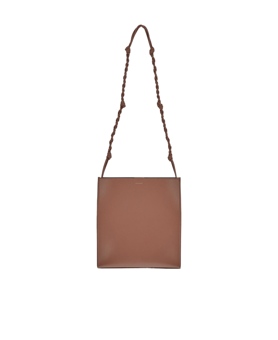 Jil Sander Medium Tangle Leather Shoulder Bag In Brown