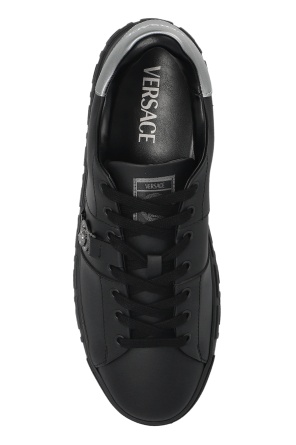 Versace Greca La Medusa-embellished Sneakers In Black