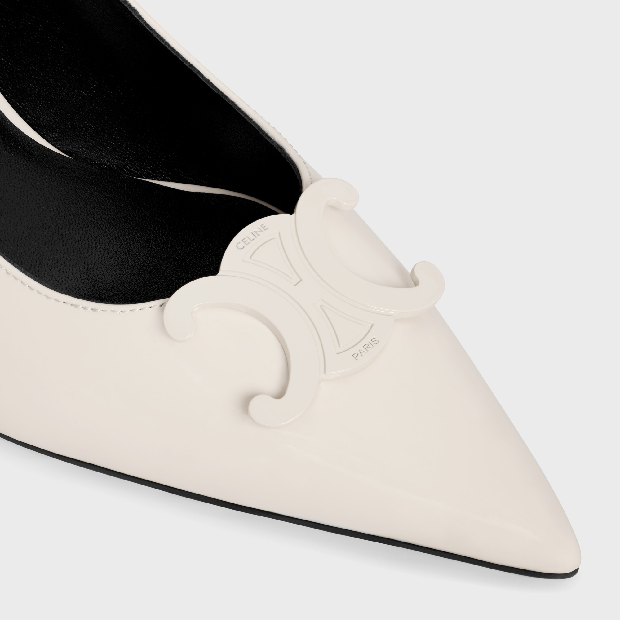 Celine Triomphe High-heeled Sandals In White