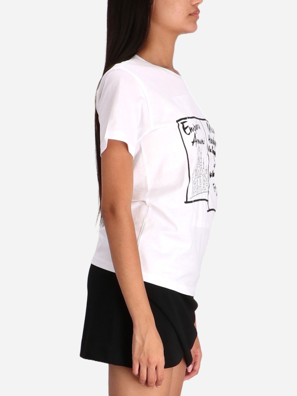 Shop Emporio Armani Open-necked Black Shirt In White
