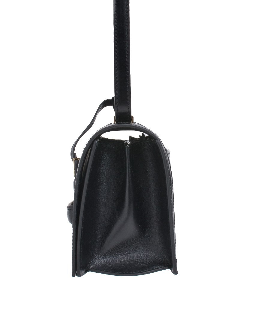 Loewe Barcelona Logo Engraved Shoulder Bag In Black