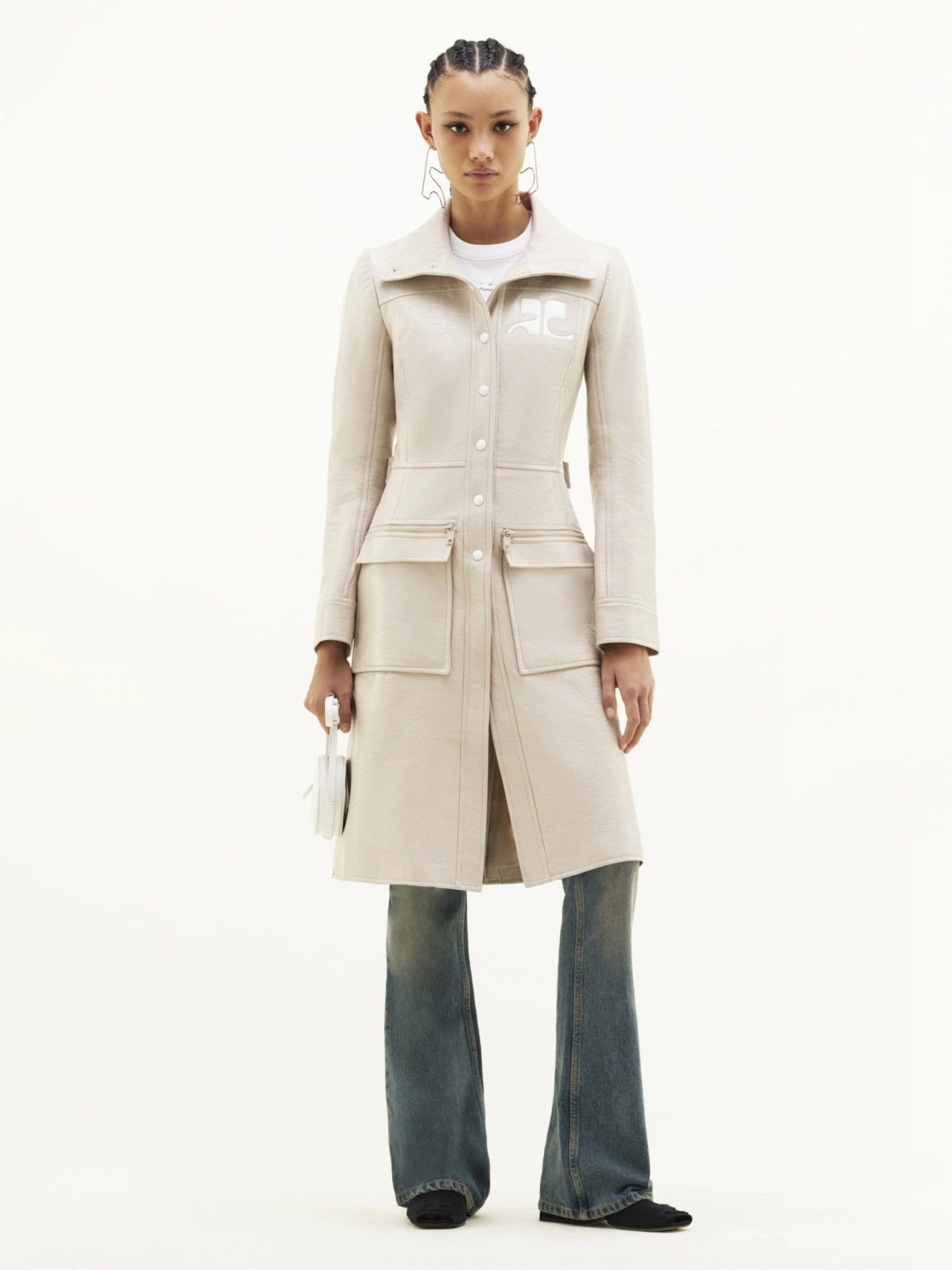 Shop Courrèges Logo-patch Trench Coat