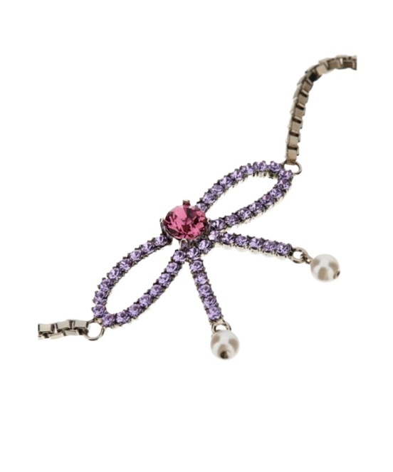 Dsquared2 Bow Crystal Long Earrings Jewelry Multicolor In Yellow