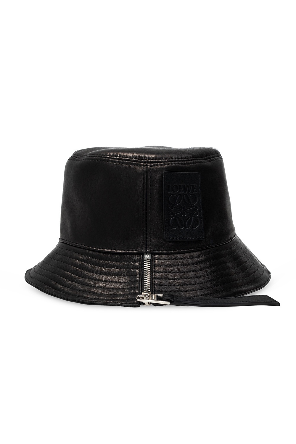 Loewe Logo-patch Zip-detail Bucket Hat In Black