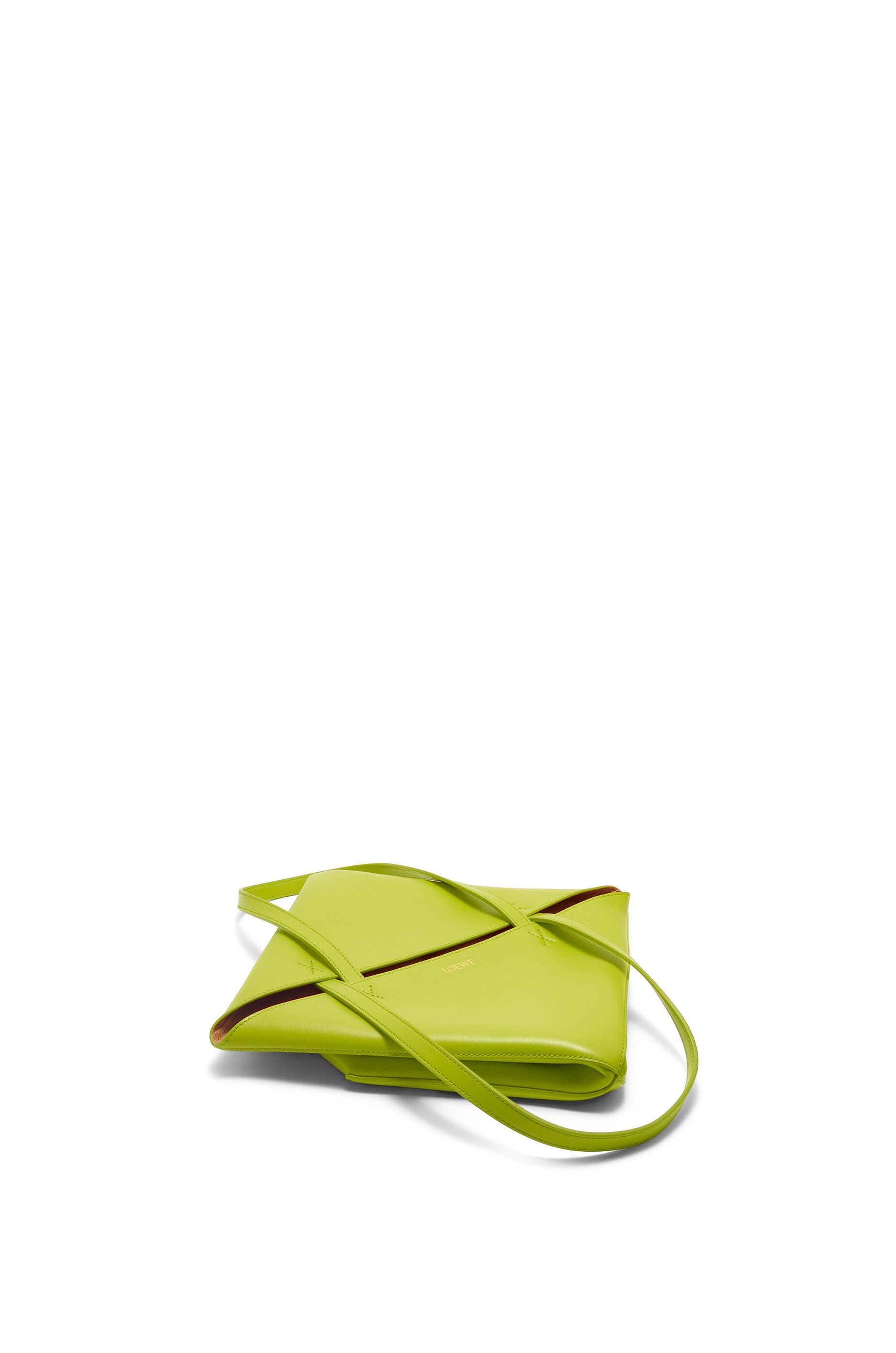 Loewe Medium Leather Puzzle Fold Tote Bag In Green