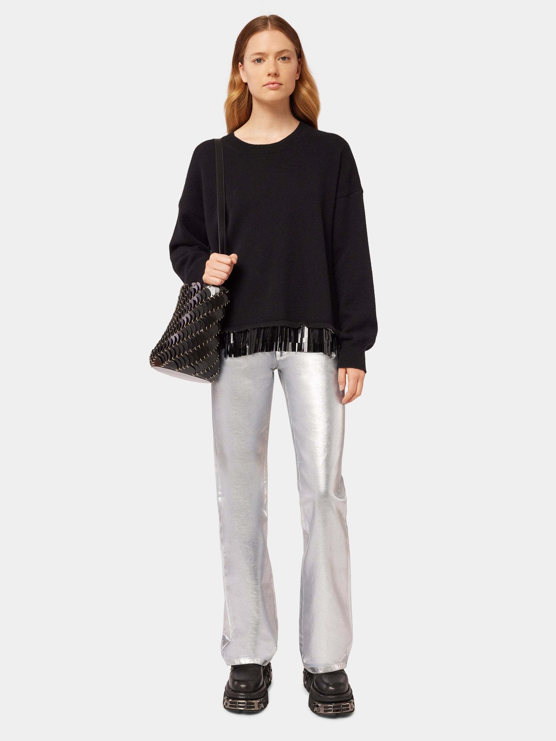 Rabanne Pacoïo Leather Bucket Bag In Black