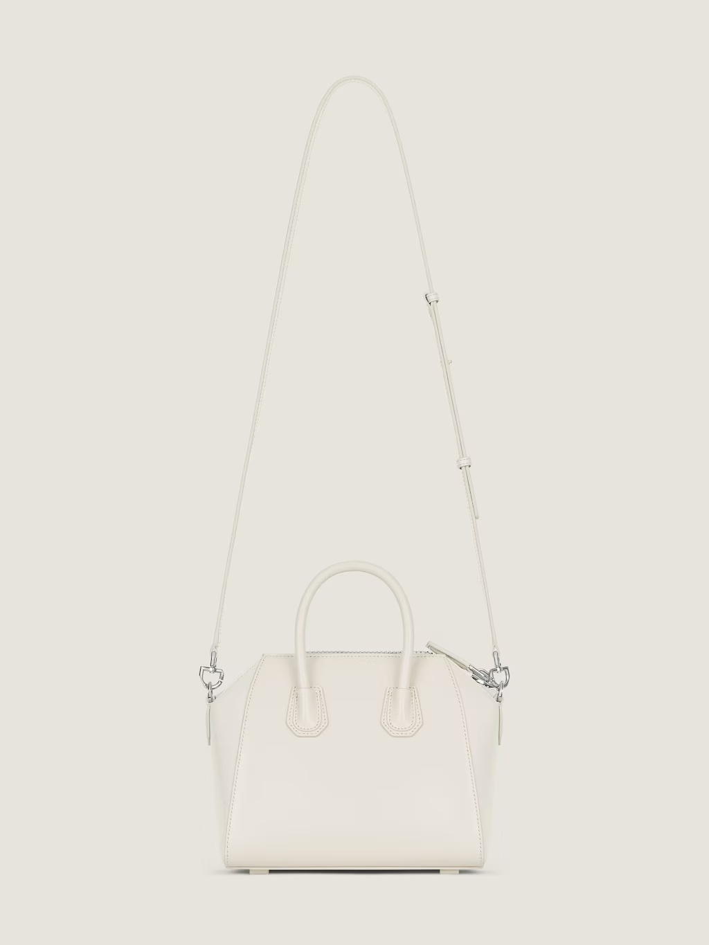 Givenchy Mini Antigona Bag In Box Leather In White