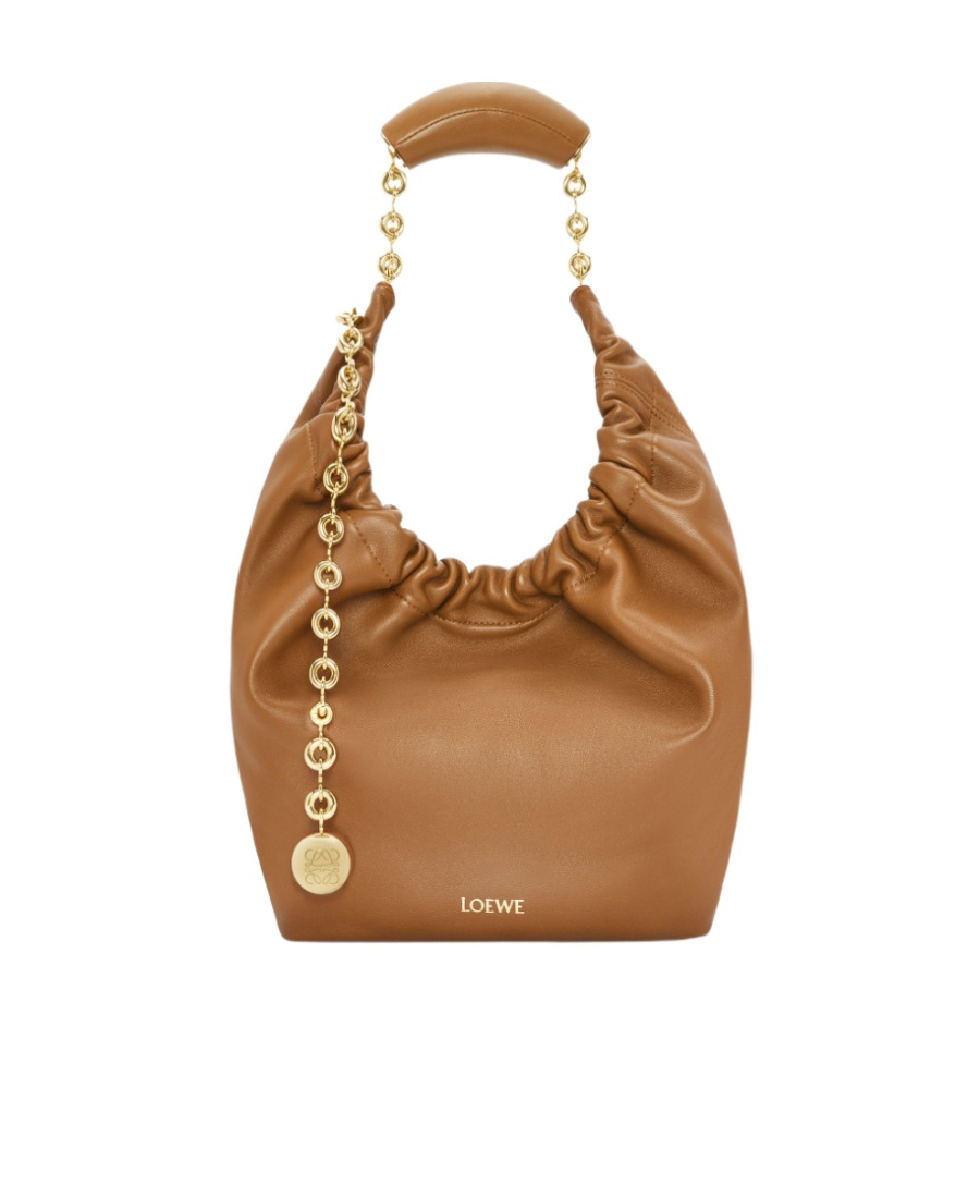 Loewe Mini Puzzle Leather Shoulder Bag In Brown