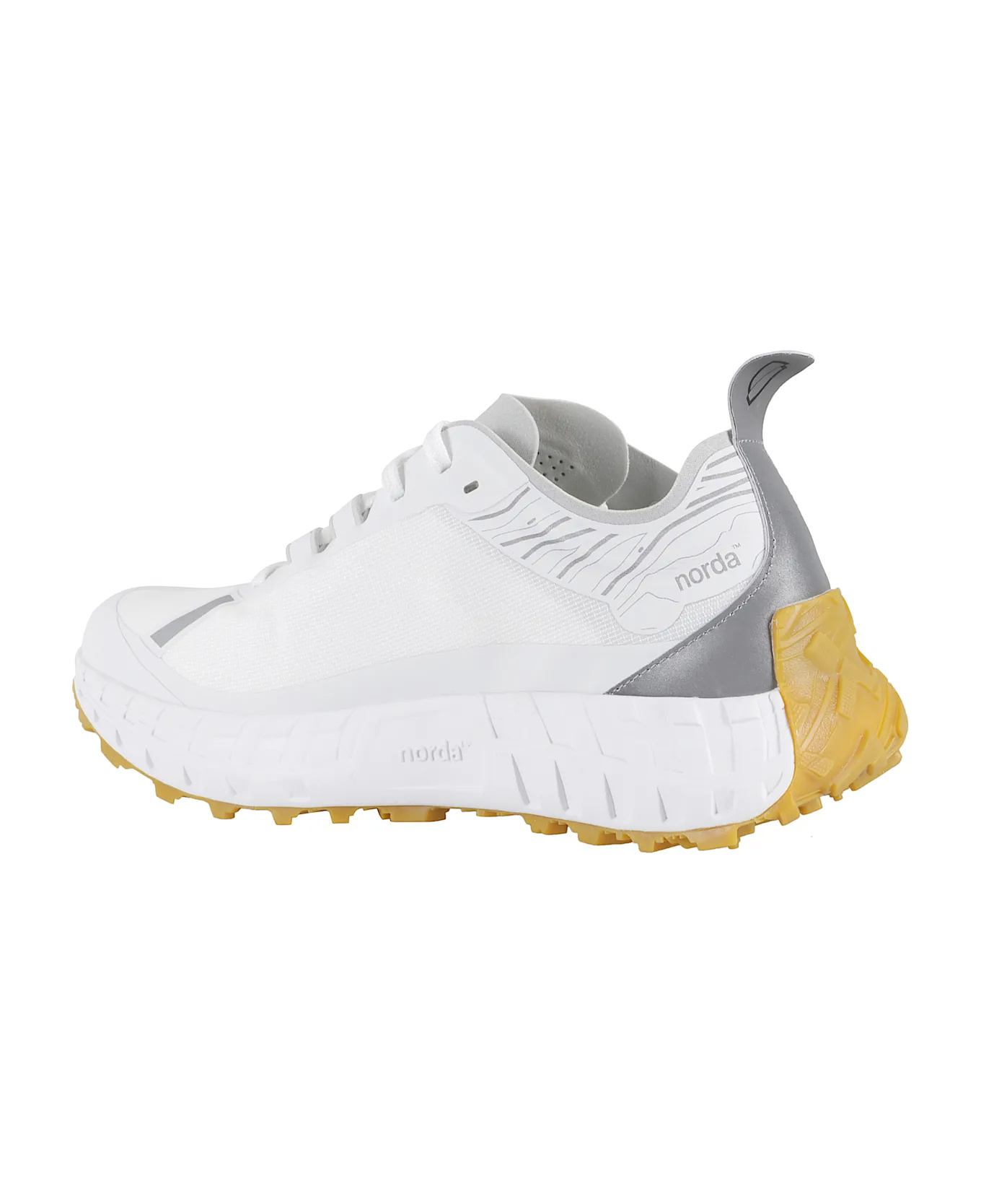 Norda Arnitel White Trail Running Sneaker In Animal Print