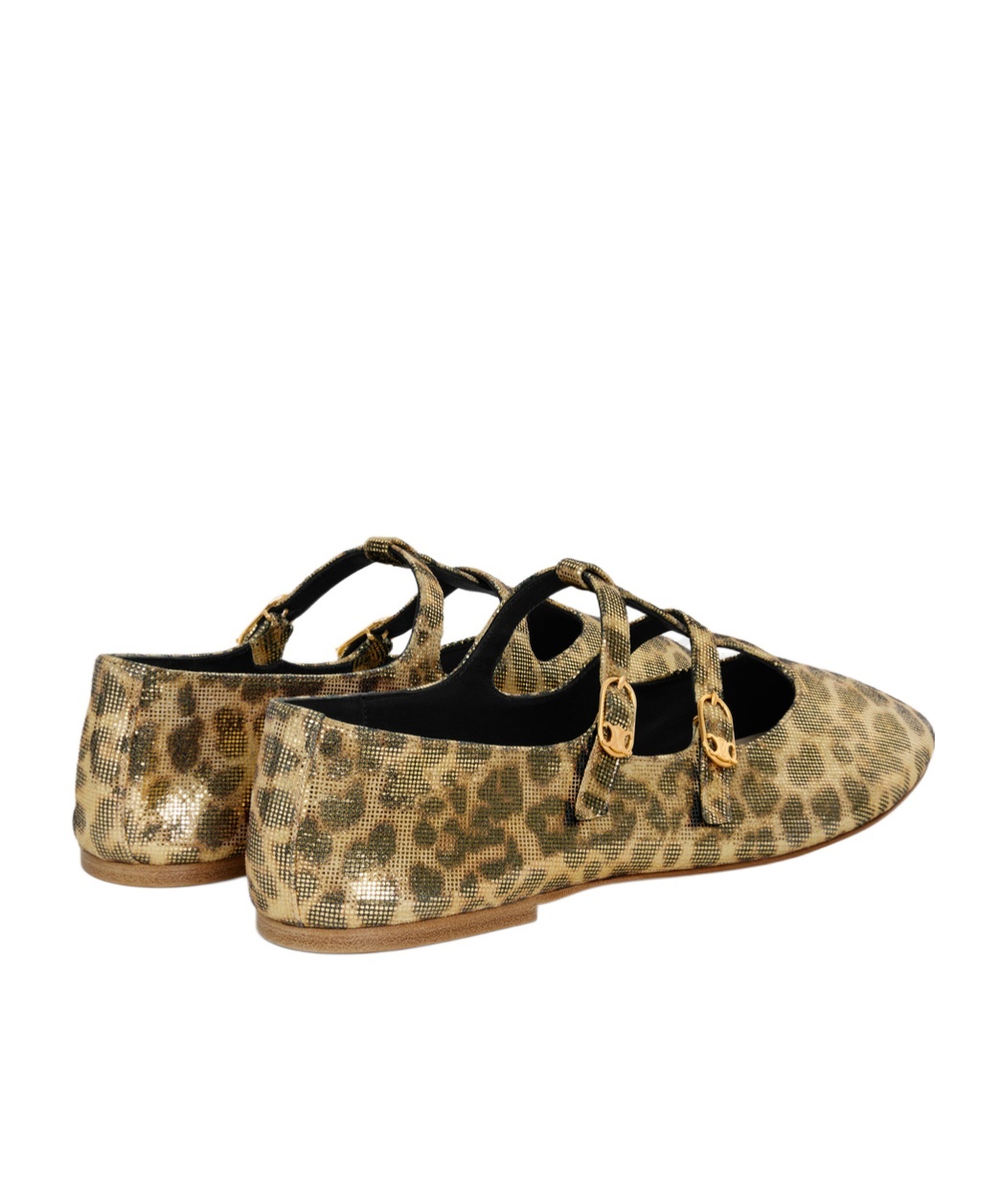 Celine Leopard Print Flat Soles In Green