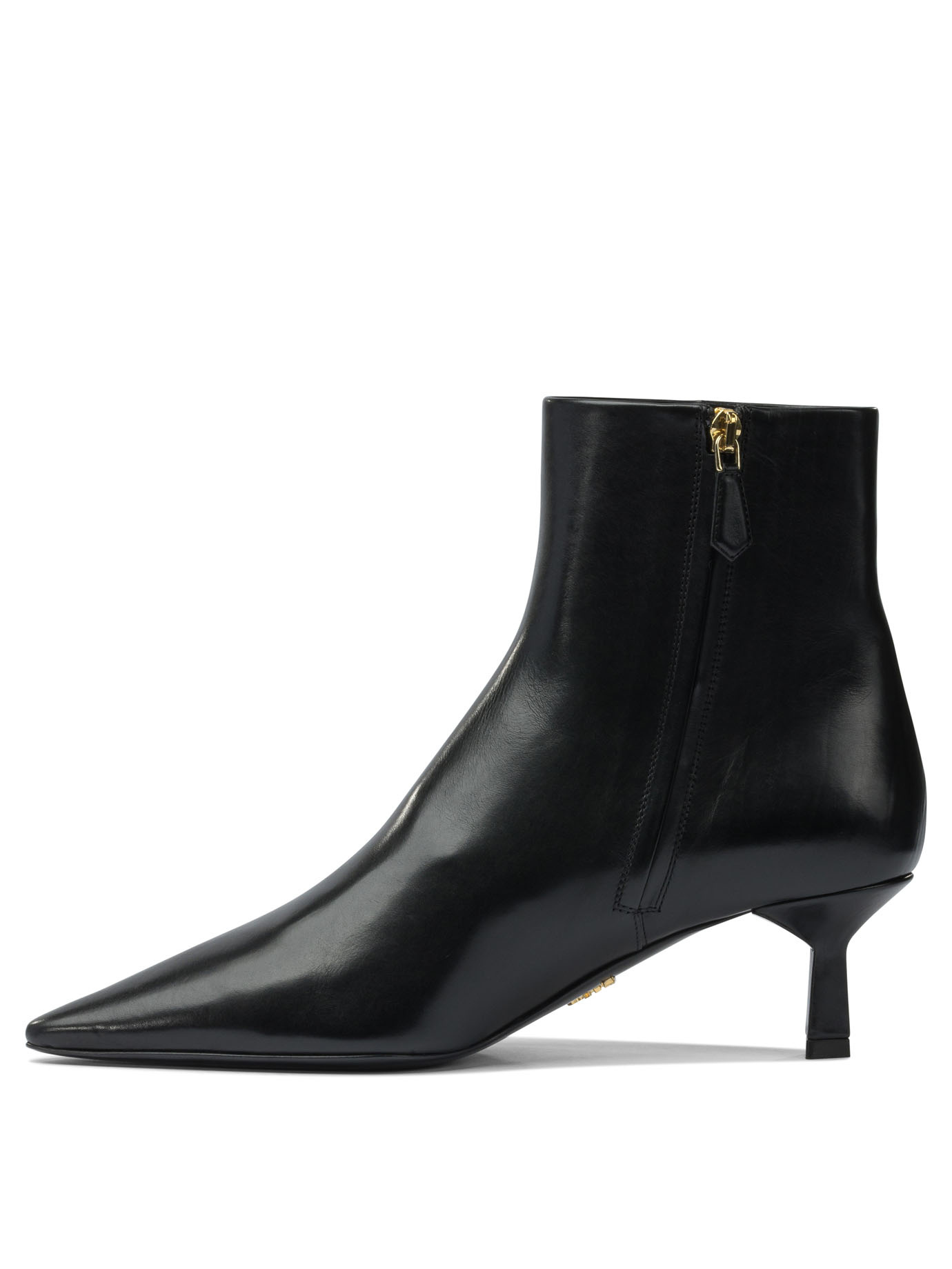 Prada Pointed Ankle Boots In Black